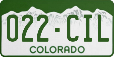 CO license plate 022CIL
