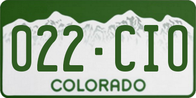 CO license plate 022CIO