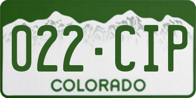 CO license plate 022CIP