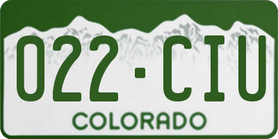 CO license plate 022CIU