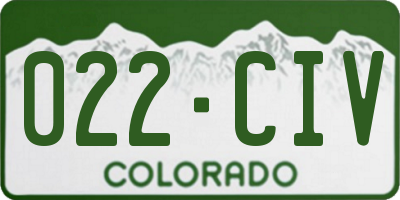 CO license plate 022CIV