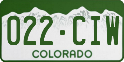 CO license plate 022CIW