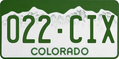 CO license plate 022CIX