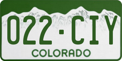 CO license plate 022CIY