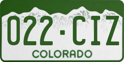 CO license plate 022CIZ