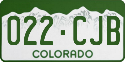 CO license plate 022CJB