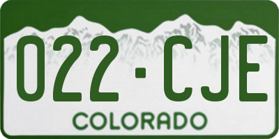CO license plate 022CJE