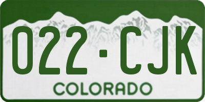 CO license plate 022CJK