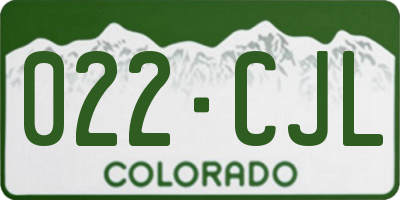 CO license plate 022CJL