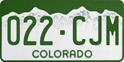 CO license plate 022CJM