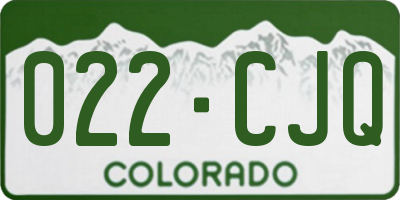 CO license plate 022CJQ