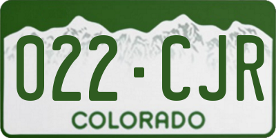 CO license plate 022CJR