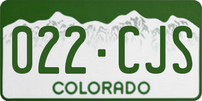 CO license plate 022CJS