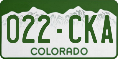 CO license plate 022CKA