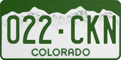 CO license plate 022CKN