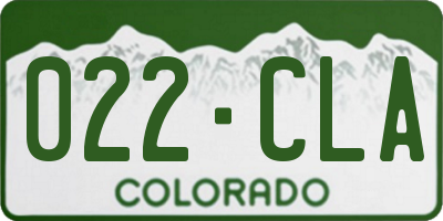 CO license plate 022CLA