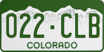 CO license plate 022CLB