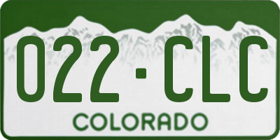 CO license plate 022CLC
