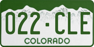 CO license plate 022CLE