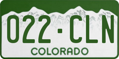 CO license plate 022CLN