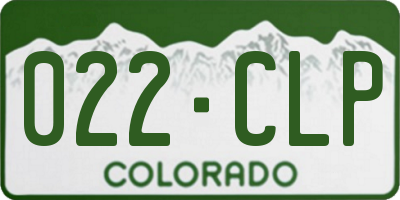 CO license plate 022CLP