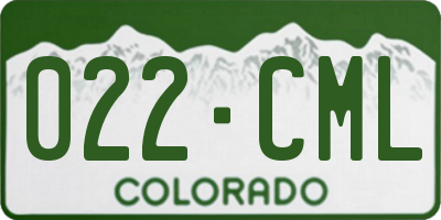 CO license plate 022CML
