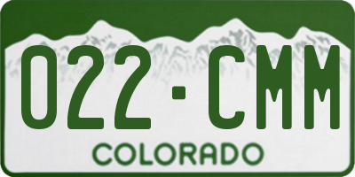 CO license plate 022CMM