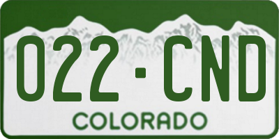 CO license plate 022CND