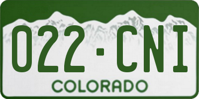 CO license plate 022CNI