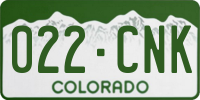 CO license plate 022CNK