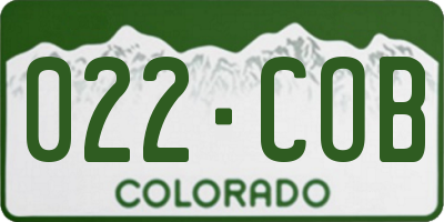 CO license plate 022COB
