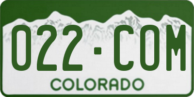 CO license plate 022COM