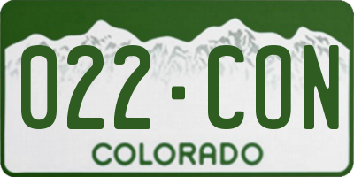 CO license plate 022CON