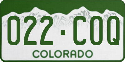 CO license plate 022COQ