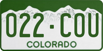 CO license plate 022COU