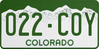 CO license plate 022COY