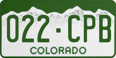 CO license plate 022CPB