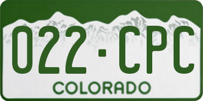 CO license plate 022CPC