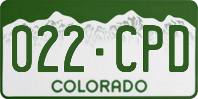 CO license plate 022CPD