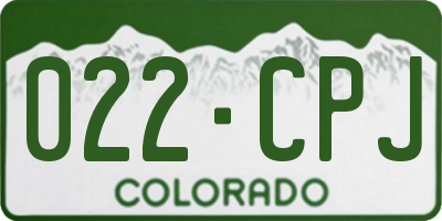 CO license plate 022CPJ