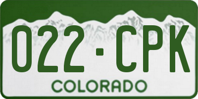 CO license plate 022CPK