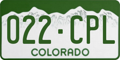 CO license plate 022CPL