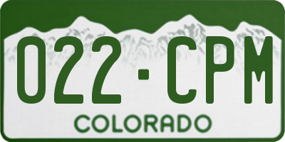 CO license plate 022CPM