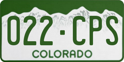 CO license plate 022CPS