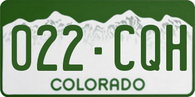 CO license plate 022CQH