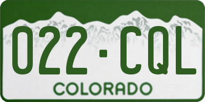 CO license plate 022CQL