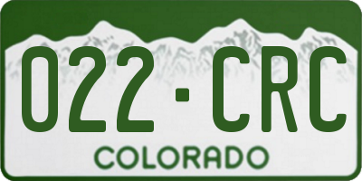 CO license plate 022CRC