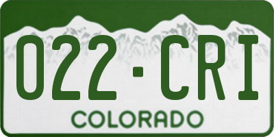 CO license plate 022CRI