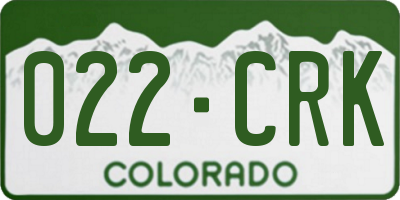 CO license plate 022CRK