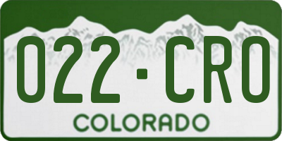 CO license plate 022CRO
